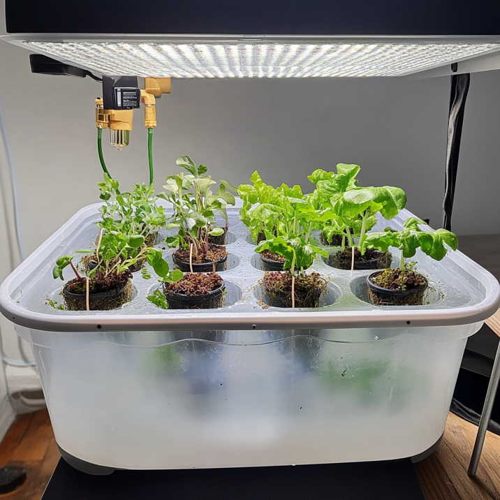 Exempel på ett DWC (Deep Water Culture) system